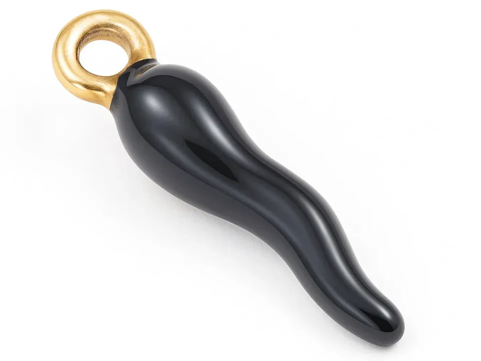 La Petite Epicerie Corne Italienne bedel zwart emaille goud RVS