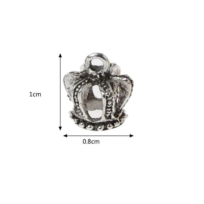 Bijounique Kroontje bedel 8x10 mm antiek zilver