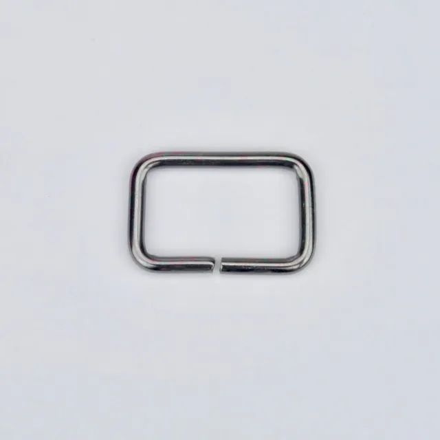 Leather House Rectangular Ring ring zwart 25mm metaal