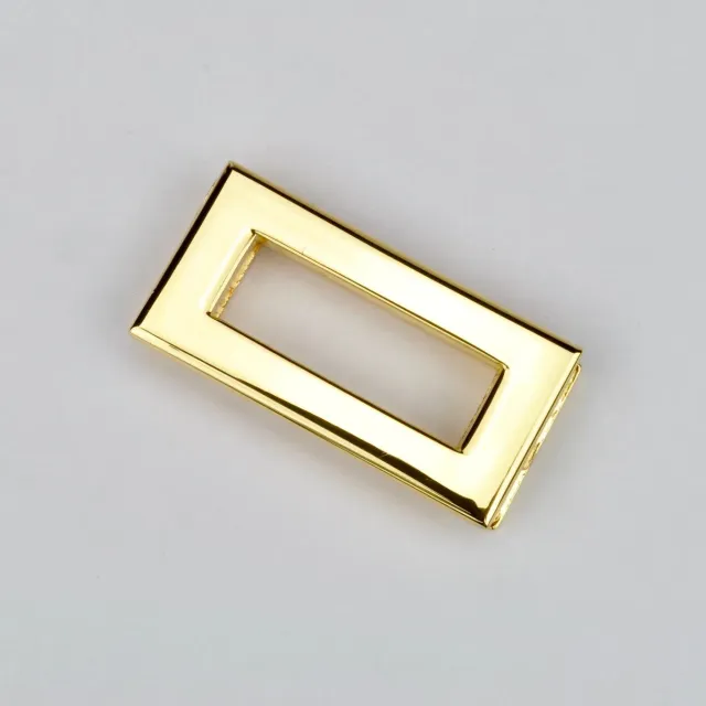 Leather House Rectangular Ring Gold 28 mm ring per stuk