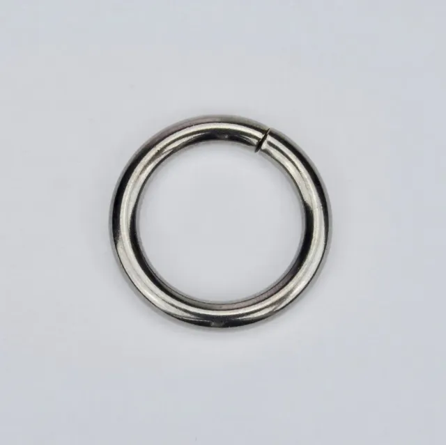 Leather House Ring metaal zwart 25 mm 2 stuks