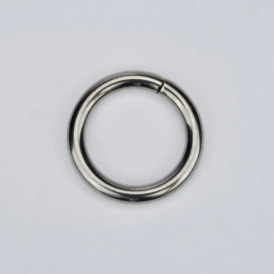 Leather House Ring metaal zwart 25 mm 2 stuks