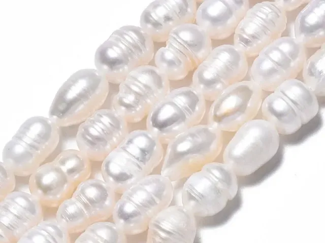 La Petite Epicerie Zoetwaterparels Rijstkorrel 10 mm kralen 20 stuks wit