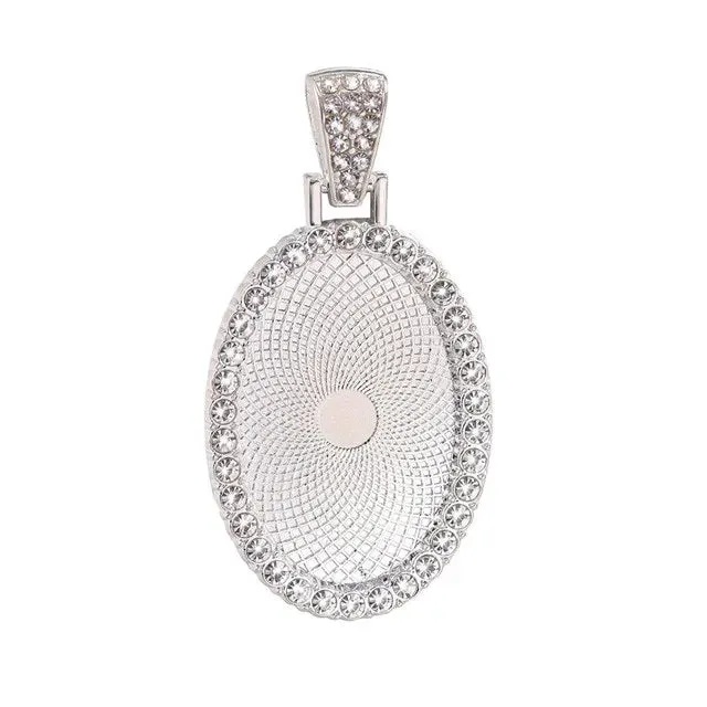 Bijounique Ovale hanger strass 20x30 mm per stuk