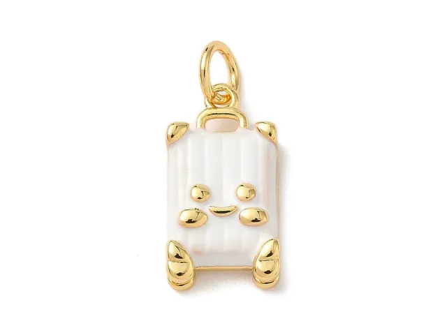 La Petite Epicerie valies bedel wit goud 18k emaille