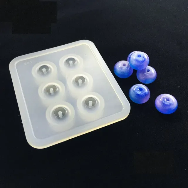 Bijounique Discus K9 siliconen mal 6 kralen 12 mm