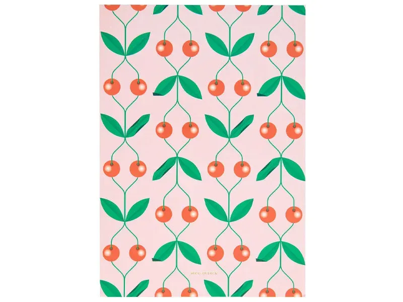 Rico Design Kersen notitieboek roze 21x15 geruit