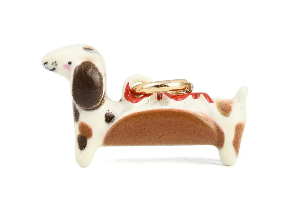 La Petite Epicerie Chien Hot Dog bedel goud-bruin 20 mm