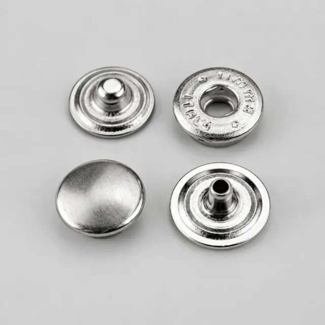 Leather House Silver Snap Button drukknoop 12mm 10 stuks nikkel