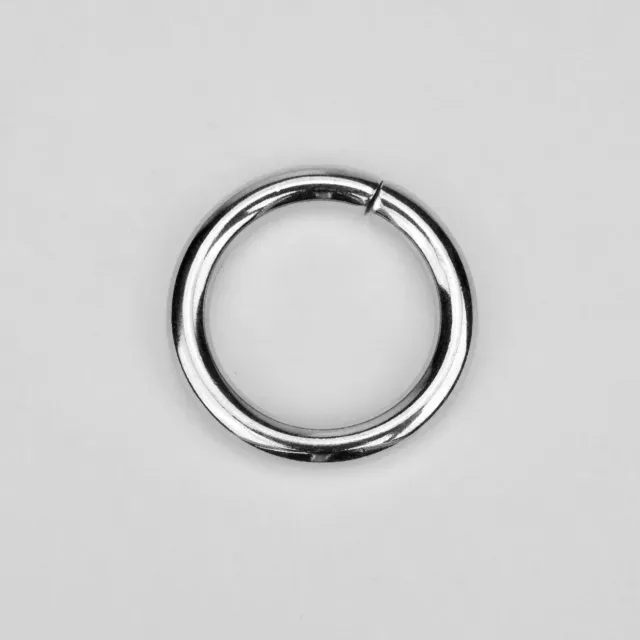 Leather House Ring Silver 25 mm ring nikkel per stuk