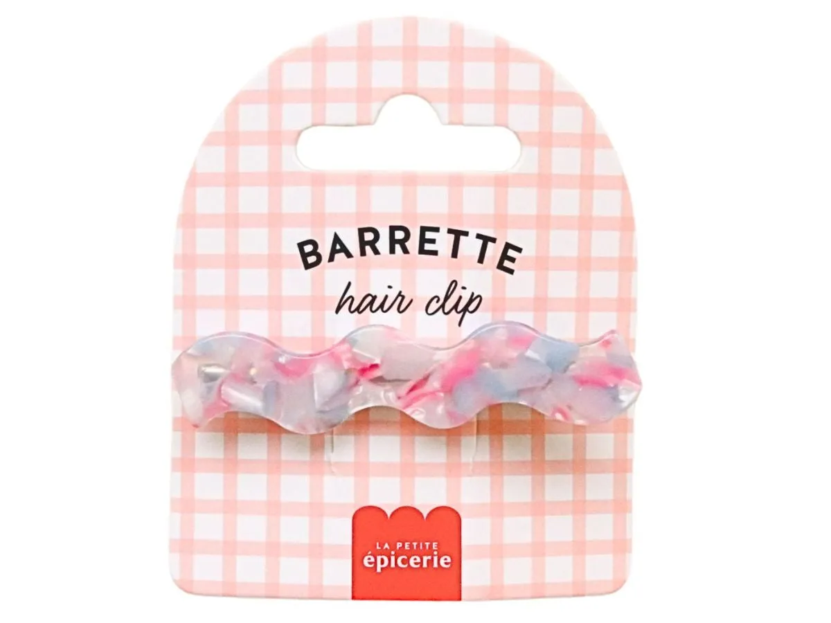 La Petite Epicerie Wavy haarclip multicolor pastel acetaat