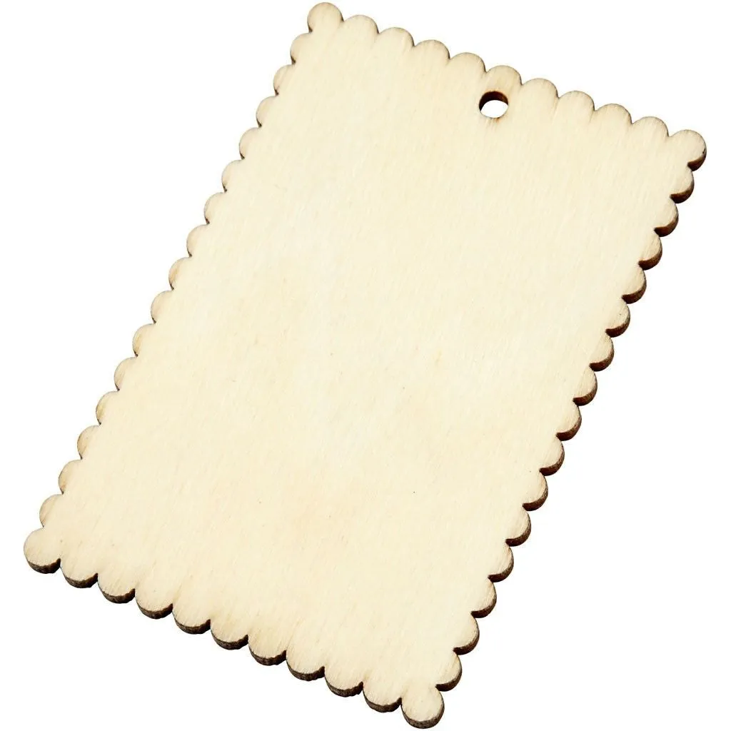 Bijounique Label houtfineer 8 x 5,2 cm 8 stuks