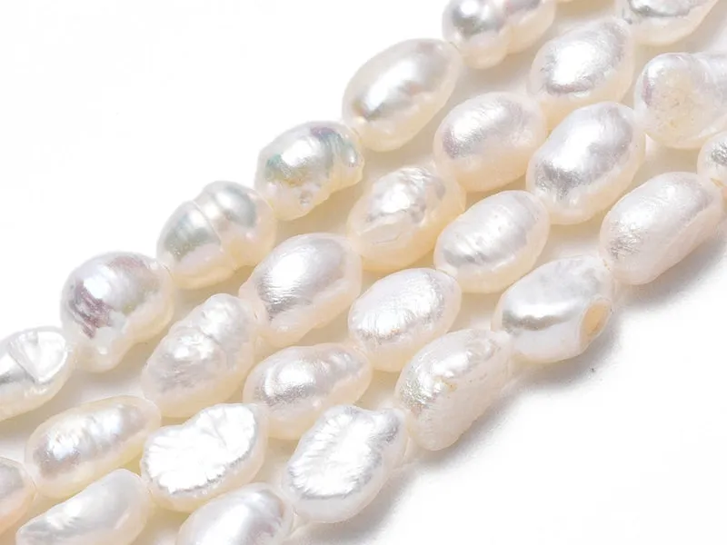 La Petite Epicerie graine zoetwaterparel kralen 20 stuks 4-8 mm wit