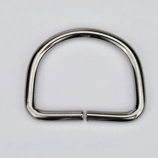Leather House D-ring zwart 40 mm gunmetal