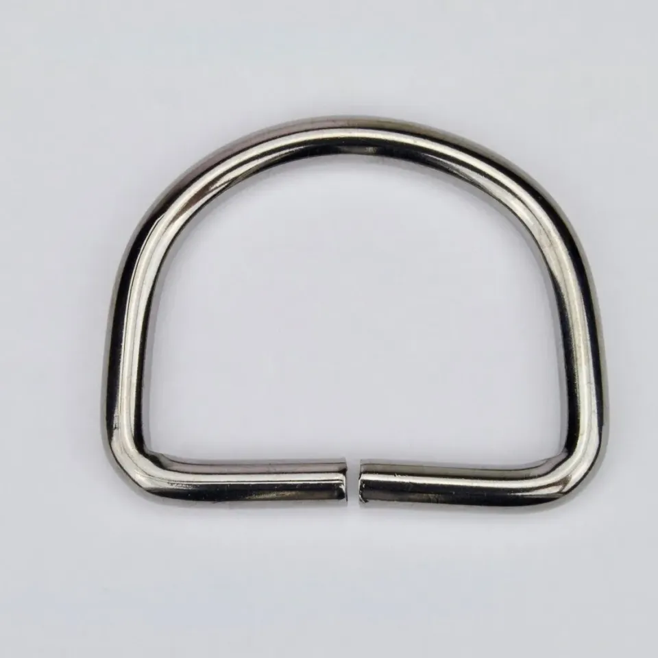 Leather House D-ring zwart 40 mm gunmetal