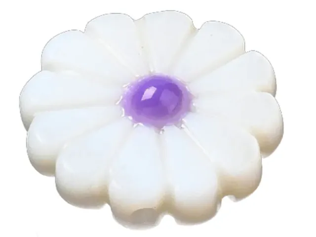 La Petite Epicerie bloemkraal madelief paars 12 mm schelp