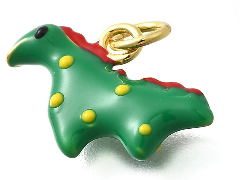 La Petite Epicerie dinosaurus bedel groen goud 18K per stuk