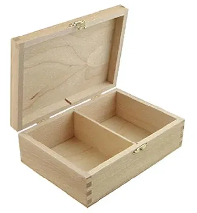 Astrid Brouwers kaartendoos hout 2 vakken 17 cm