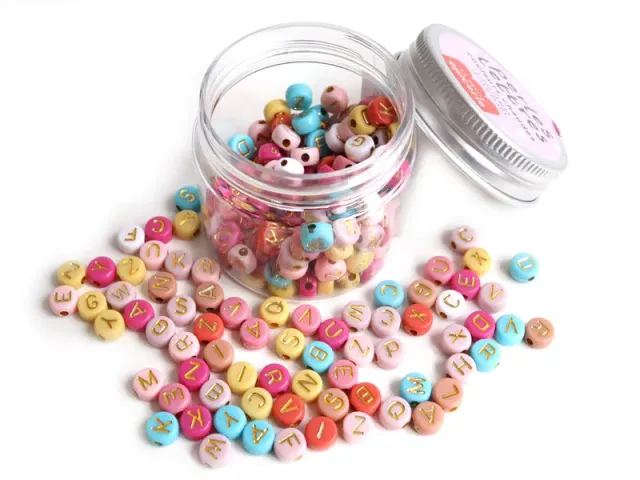 La Petite Epicerie letterkralen warme kleuren pot 200 stuks