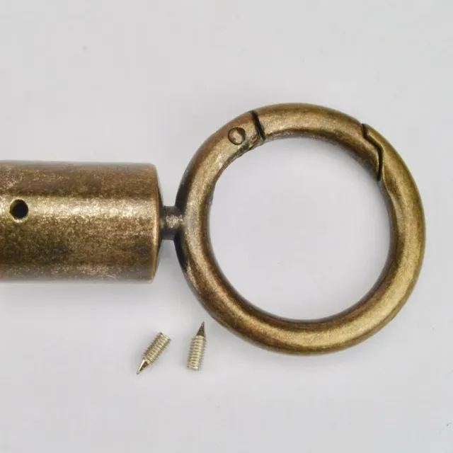 Leather House Brass 15 mm kwastoog veerring oudgoud