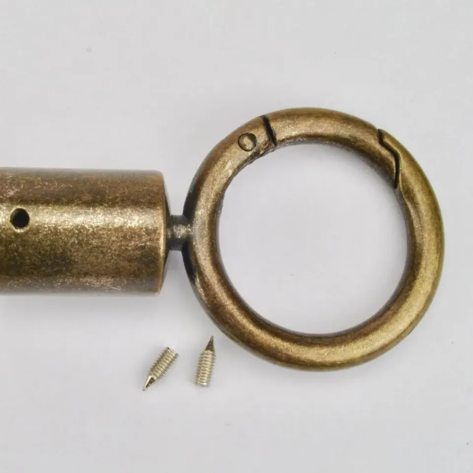Leather House Brass 15 mm kwastoog veerring oudgoud