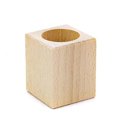 Astrid Brouwers waxinelichthouder vierkant hout 5,5 cm