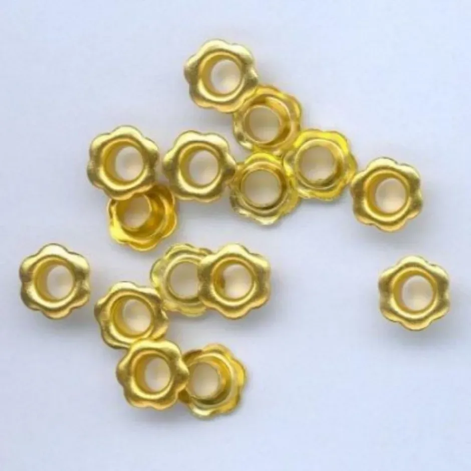 LTC-Leiden nestelringen eyelets bloem 6 mm goud 50 stuks