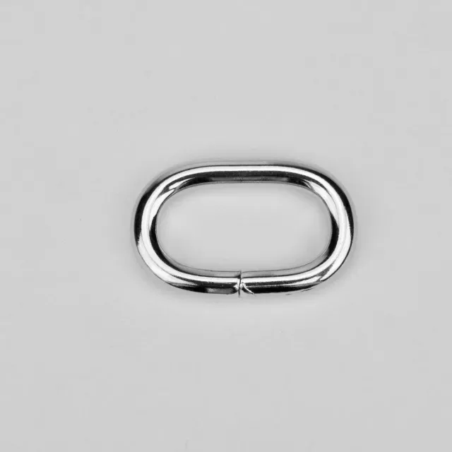 Leather House Ovale Ring Zilver 22mm Nikkel