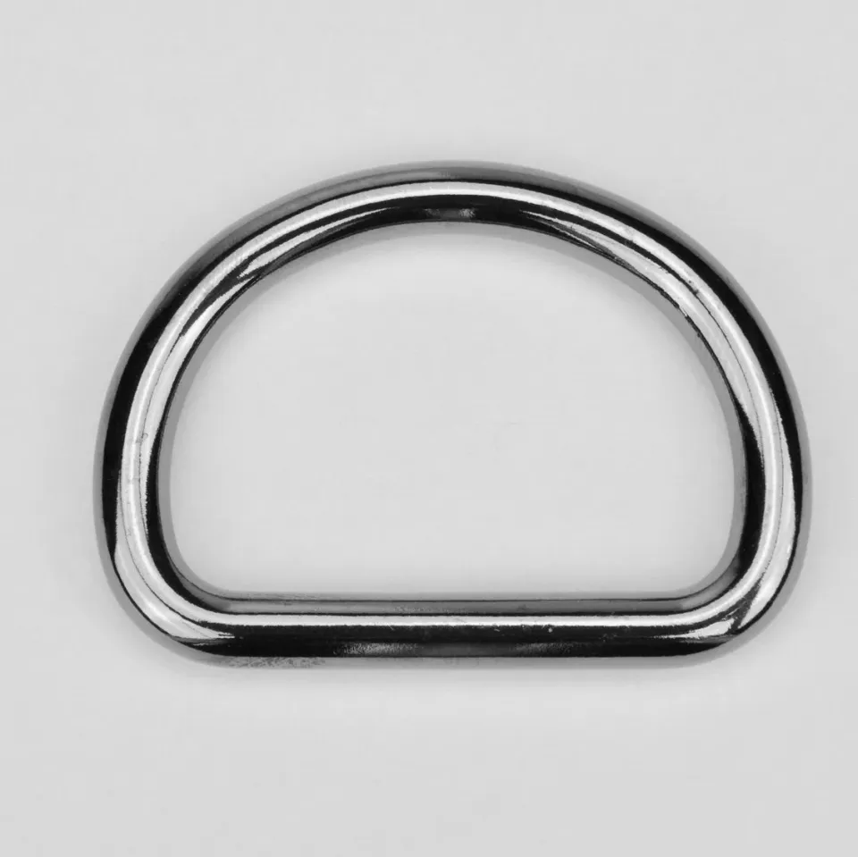 Leather House D-Ring Zwart 40 mm Gun Metal