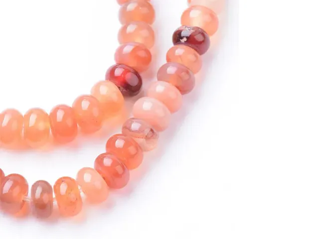La Petite Epicerie Cornaline rondel kralen 20 stuks natuurlijk