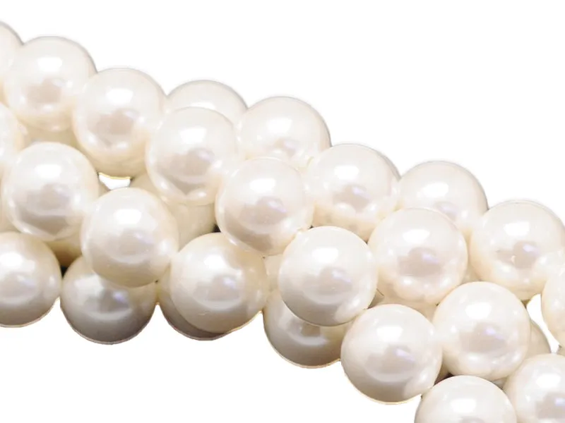 Parelkralen rond wit 6 mm schelp 20 stuks