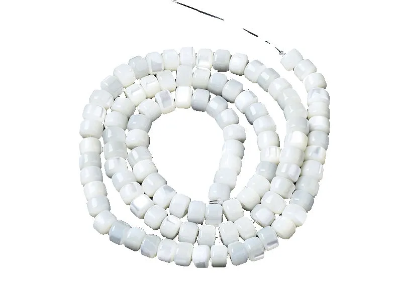 La Petite Epicerie kolomkralen 6 mm schelpkralen wit 20 stuks