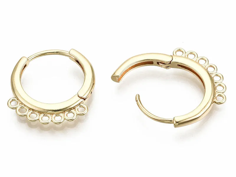 La Petite Epicerie Creolen huggie 7 ringen goud 17x16 mm