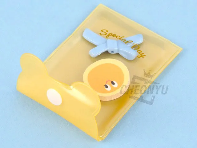 Twins mini memoblok met hoesje geel-wit set van 2 compact