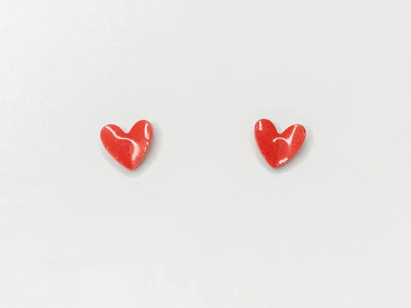 La Petite Epicerie oorbellen porselein hart rood stekers