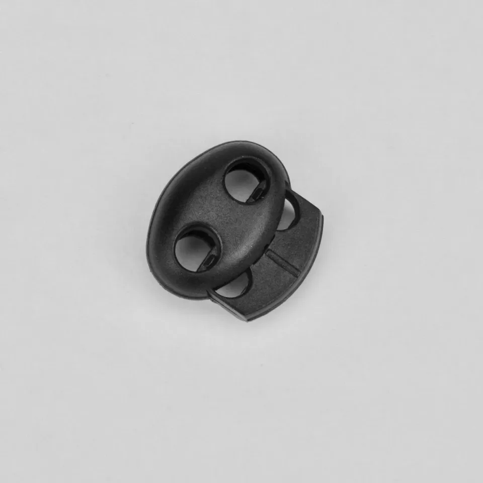 Leather House stopper plastic zwart 2 gaatjes