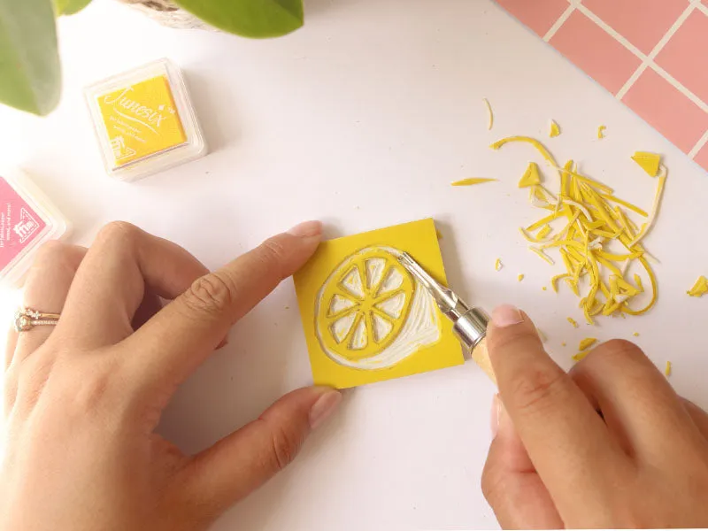 La Petite Epicerie linogravure kit stempels theedoek DIY