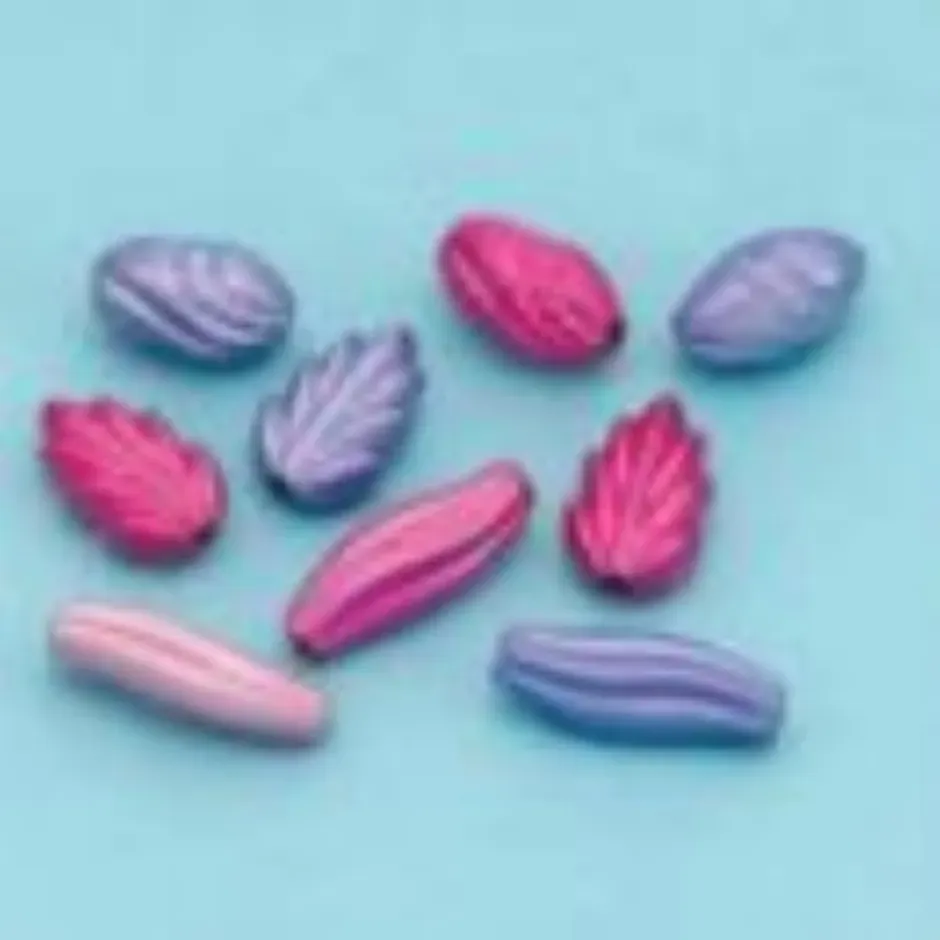 LTC-Leiden Kunststof Kralen satin 10 gram pink mix