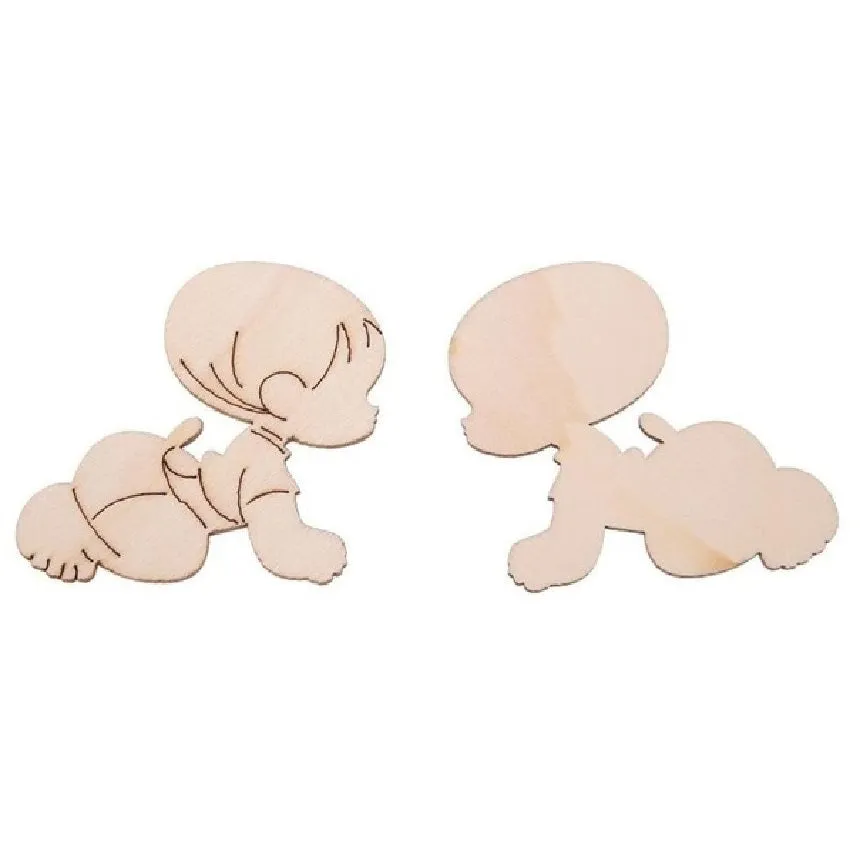 Bijounique Baby kruipend houten figuur 20x60 mm per stuk