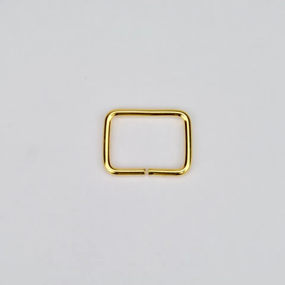 Leather House Rechthoekige Ring 20 mm goud metaal