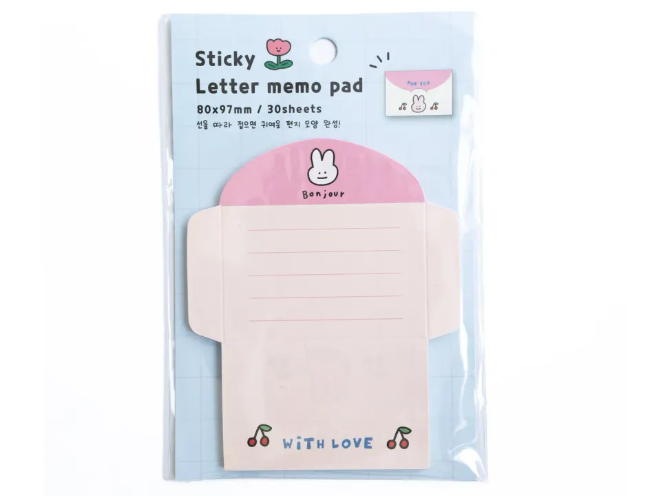 La Petite Epicerie konijn kers mini-envelop memo 30 vel