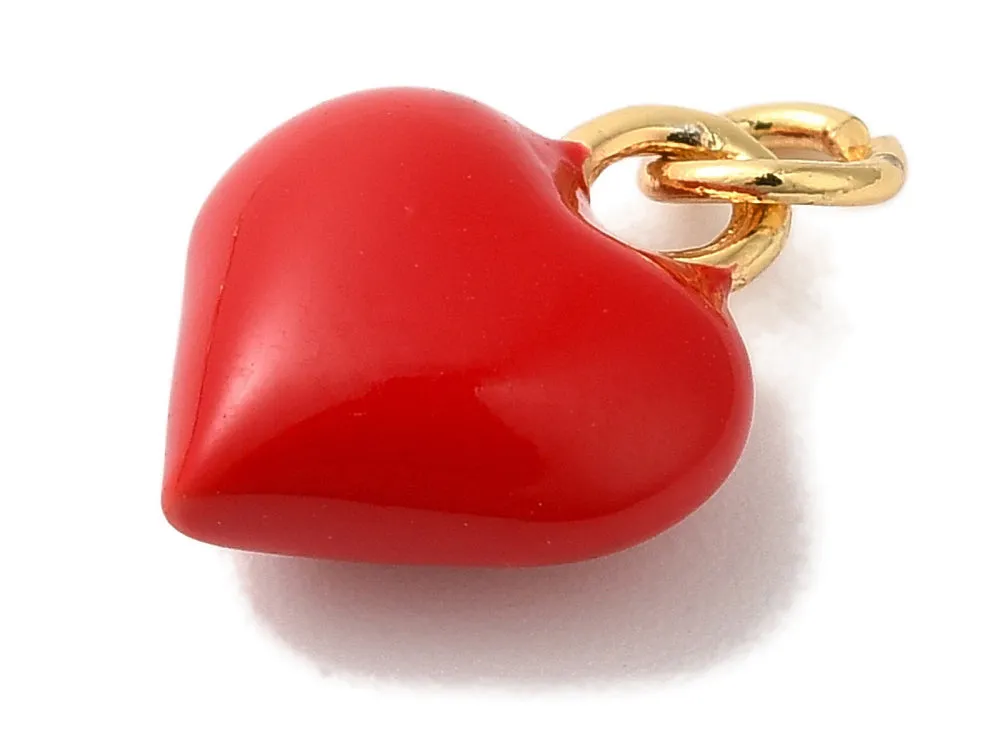 La Petite Epicerie hart bedel rood emaille verguld per stuk