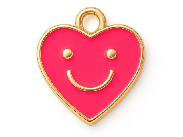 La Petite Epicerie bedel hart rood emaille goud 13 mm