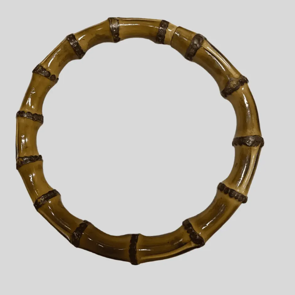 Leather House Bamboe handvaten rond naturel Italiaans