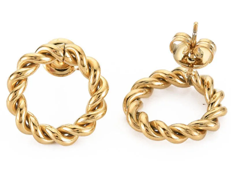 La Petite Epicerie Oorknopjes rond getorst verguld 16 mm