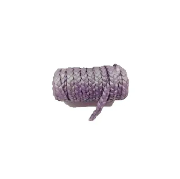 Bijounique Gevlochten leerband plat violet metallic halve meter