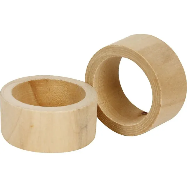 Bijounique Servetringen Houten Servetringen 6 stuks 35 mm