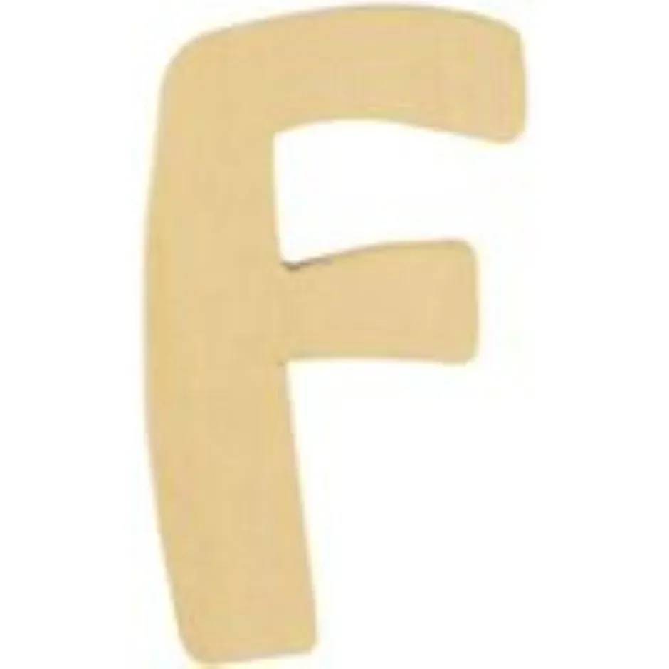 LTC-Leiden houten letter F 6 cm 2 mm blank hout
