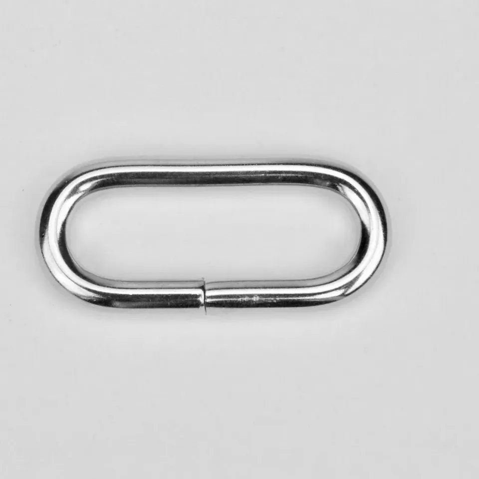 Leather House ovale ring 32 mm zilver metaal per stuk