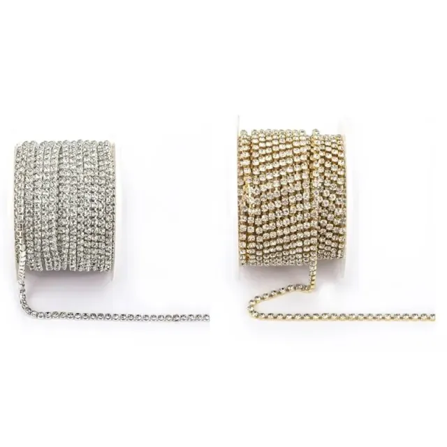 Bijounique Rhinestone stras ketting SS6 zilver 0,5 m
